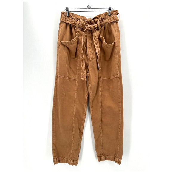 Etica Wade Relaxed Trouser Pants Brown Size S Preppy Sustainable Boho Capsule - Picture 2 of 11